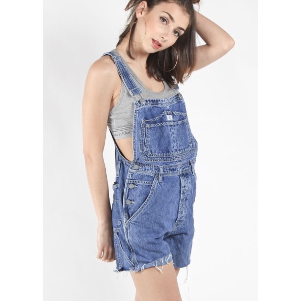 true vintage 90s CK short overalls